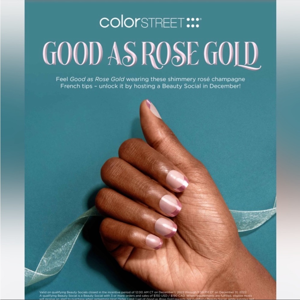 *Rare, HTF* Color Street: Good as Rose Gold | French Tips Classic Metallic - Picture 2 of 6